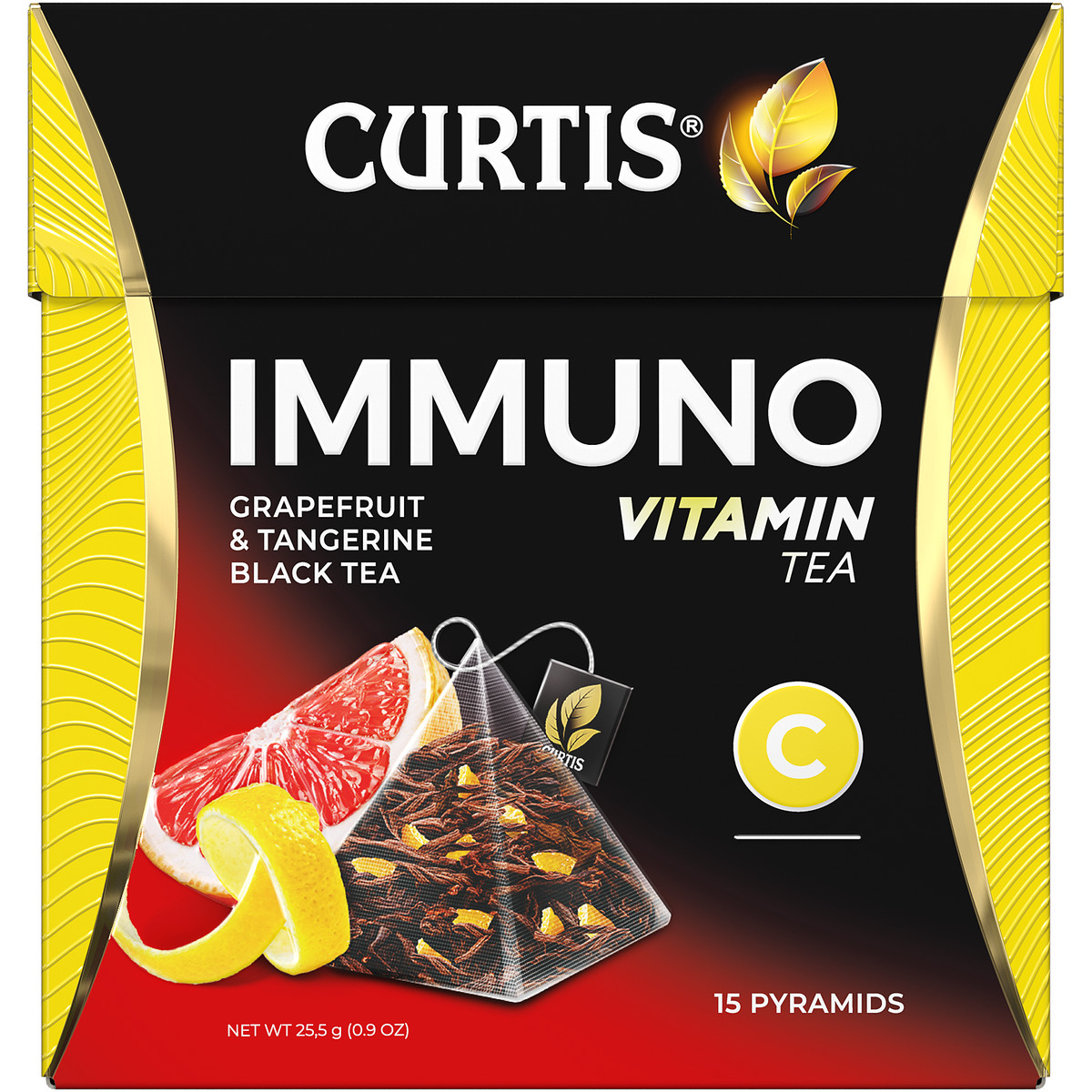 Чай черный Curtis Immuno 15 пирамидок с цедрой апельсина и лимона витамином C - фото 1