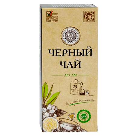 Чай Фабрика Здоровых Продуктов Ассам черный 1.5г*25пакетиков