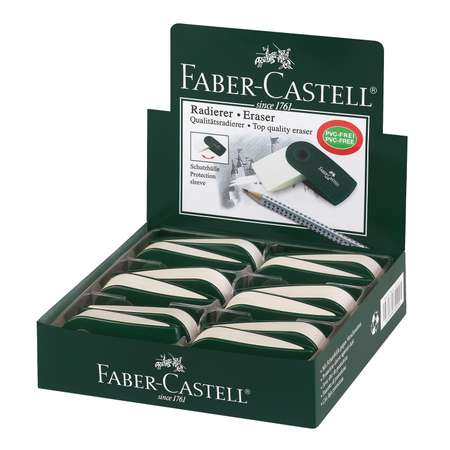 Ластик Faber Castle Sleeve прямоугольный 73*34*15мм зеленый пластиковый футляр