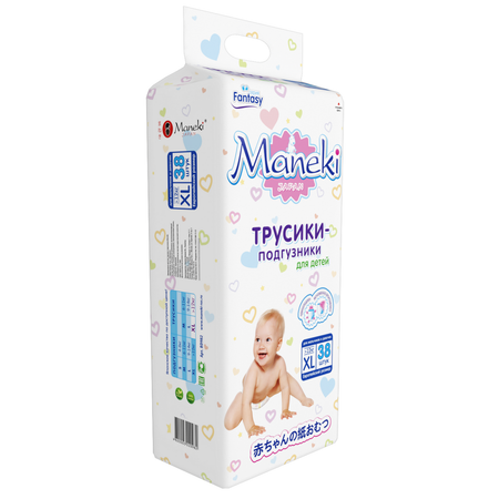 Подгузники-трусики Maneki XL больше 12кг 38шт