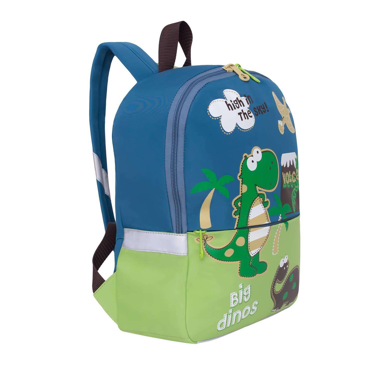 Рюкзак Grizzly для мальчика Зеленый динозавр - фото 2
