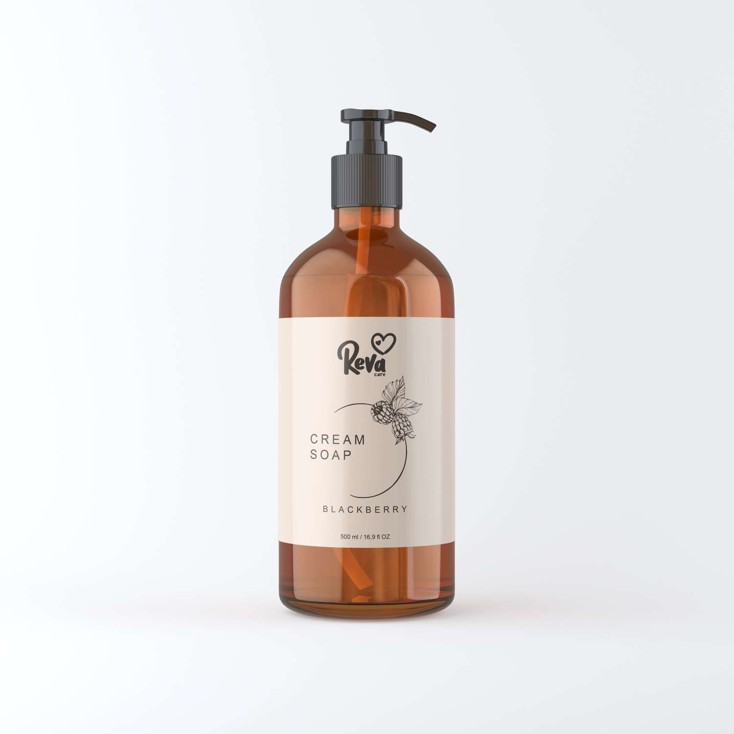 Жидкое мыло Reva Care для рук Cream Soap гипоаллергенное густое мягкое с ароматом ежевики 500 мл - фото 1