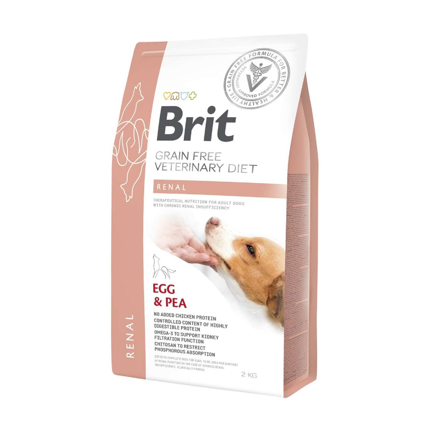 Корм для собак Brit 2кг Veterinary Diet Renal беззерновой яйца-горох - фото 1