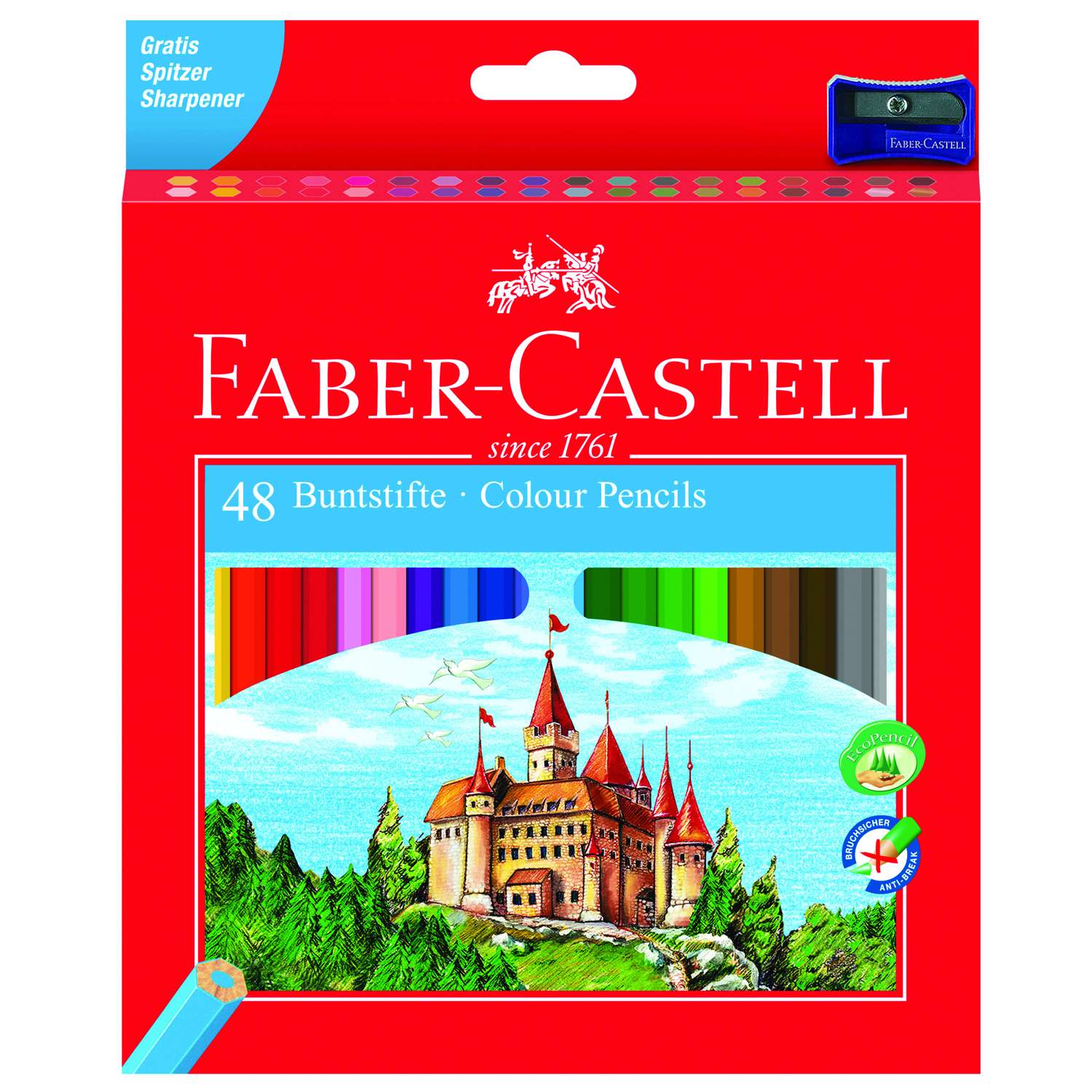Карандаши цветные Faber Castell Замок с точилкой 48шт 120148 - фото 1