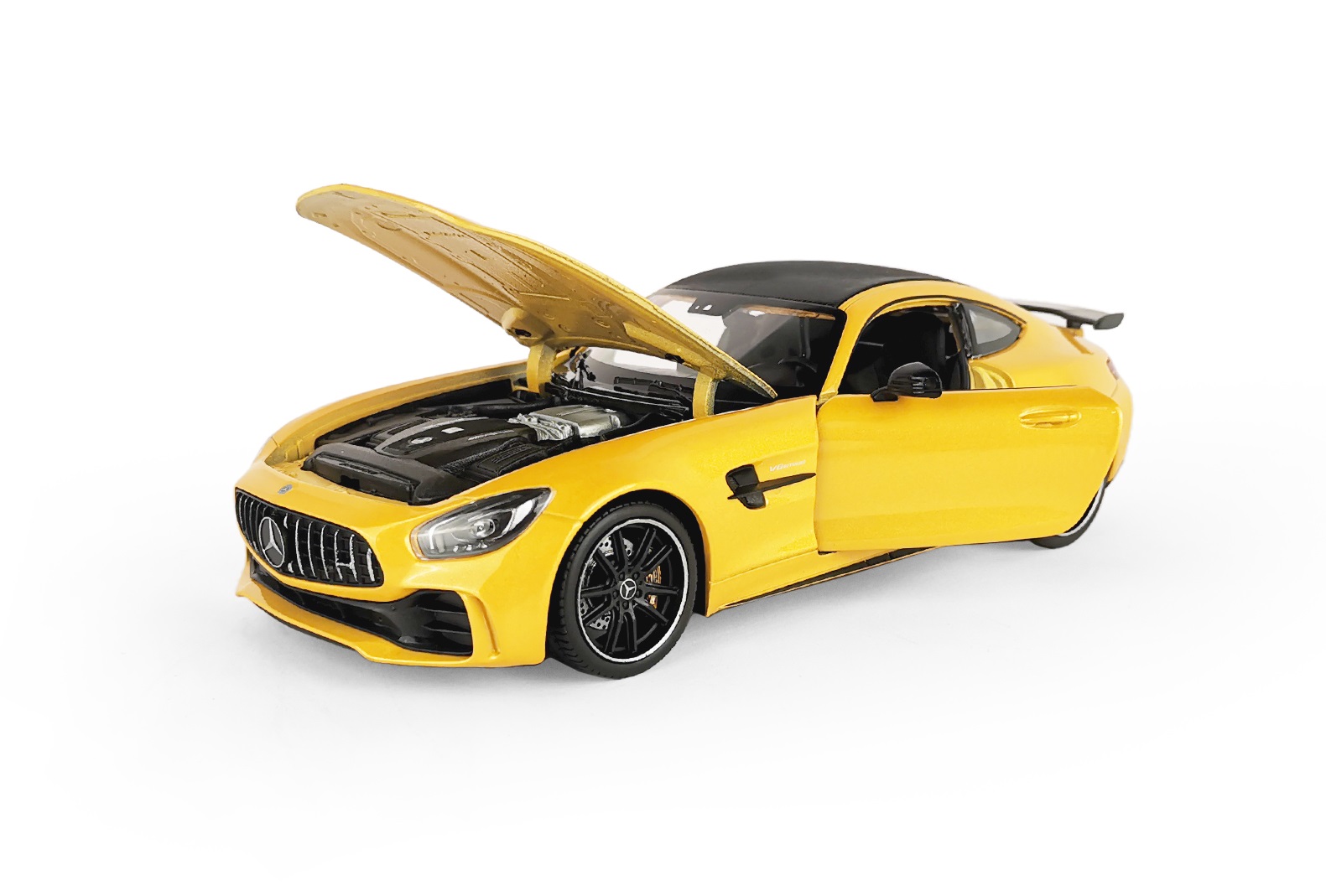 Автомобиль Welly Mercedes Benz Amg GT R 1:24 без механизмов желтый 24081W - фото 3