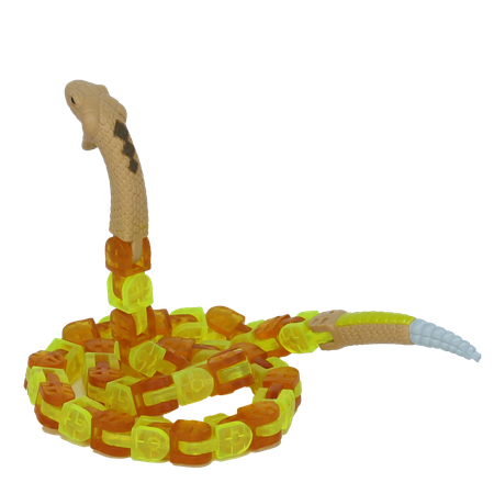 Игрушка антистресс KLIXX Гремучая змея оранжевая
