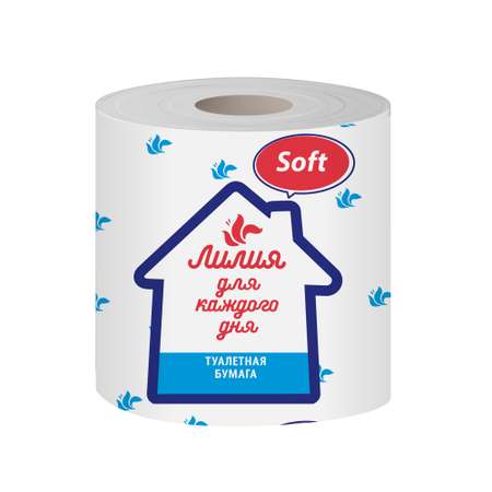 Туалетная бумага Лилия Soft 1слой 1рулон