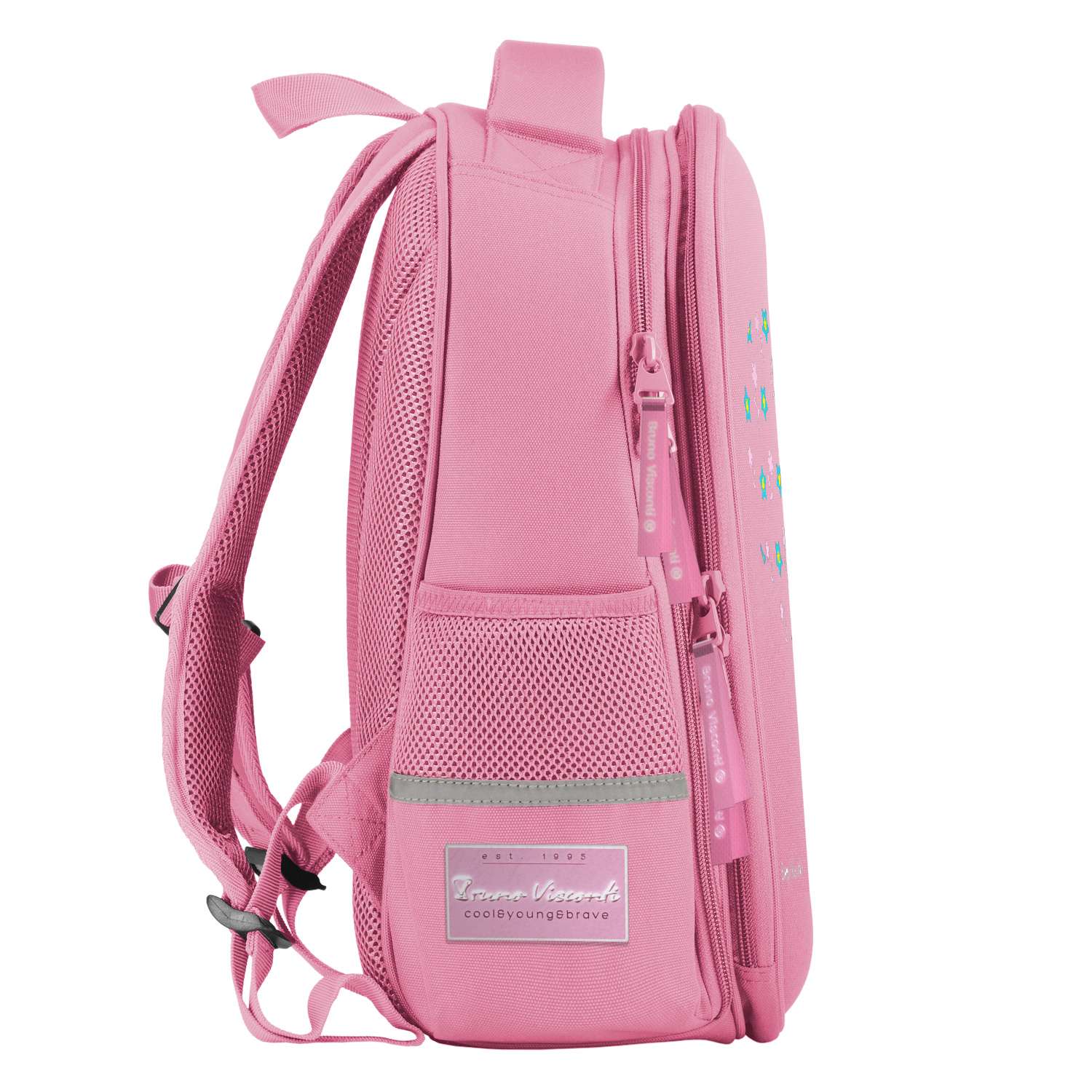 Рюкзак школьный Bruno Visconti светло-розовый с эргономичной спинкой Зефирный зайка - фото 6
