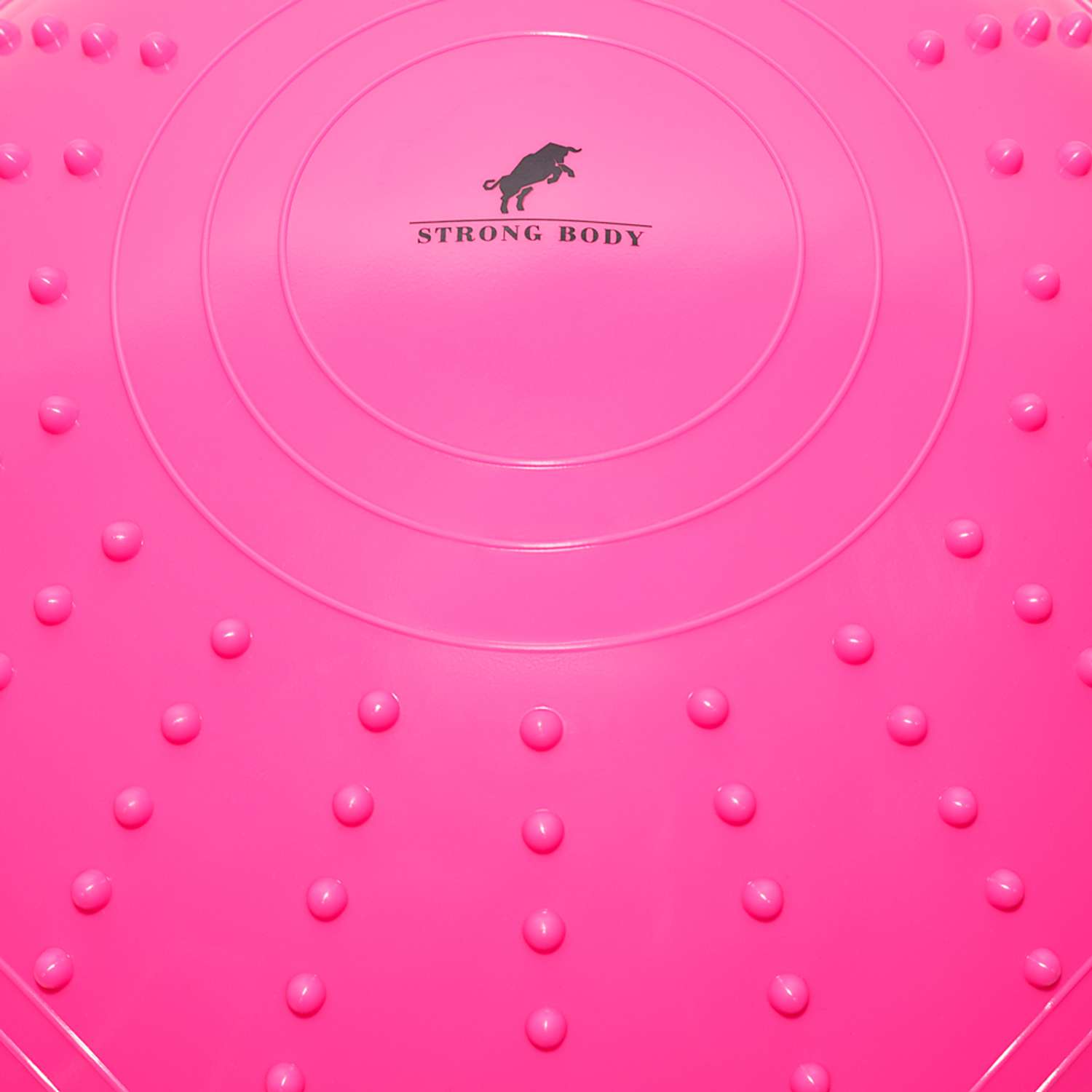 Балансировочная полусфера BOSU STRONG BODY в комплекте со съемными эспандерами розовая - фото 6