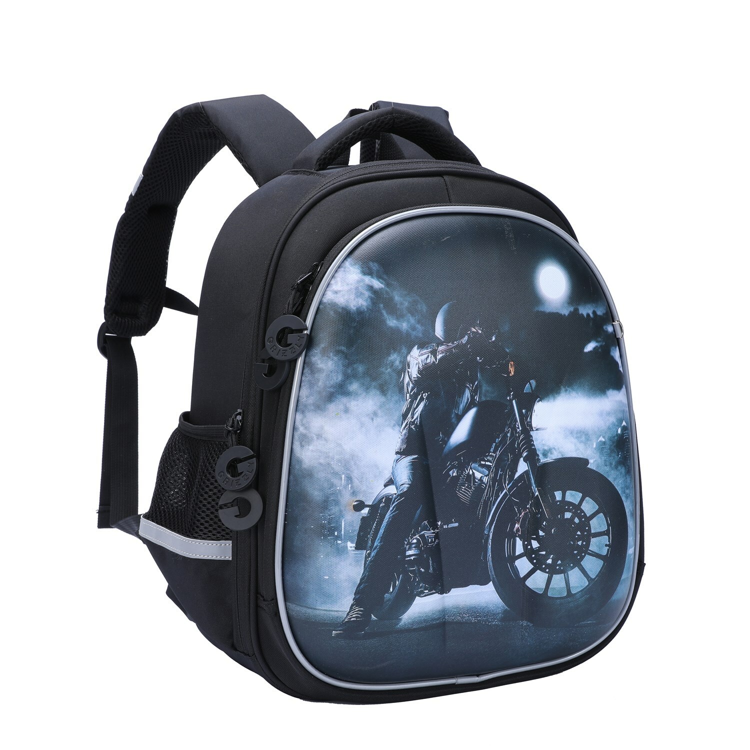 Рюкзак школьный Grizzly Мотоцикл Черный RAz-087-2/1 - фото 2