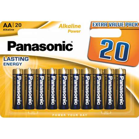 Щелочная батарейка Panasonic AA щелочные Alkaline power multi pack в блистере 20шт LR6REB/20BW