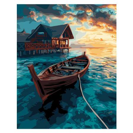 Картина по номерам Hobby Paint холст на деревянном подрамнике 40х50 см Лодка на рассвете