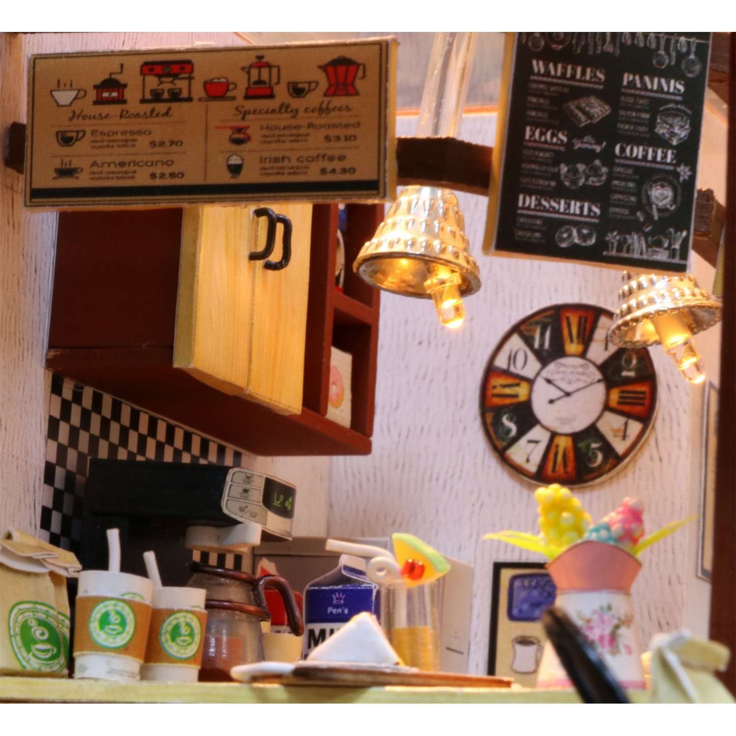 Интерьерный конструктор HitToy Румбокс Кофейня Coffee Time с куполом C006 - фото 8