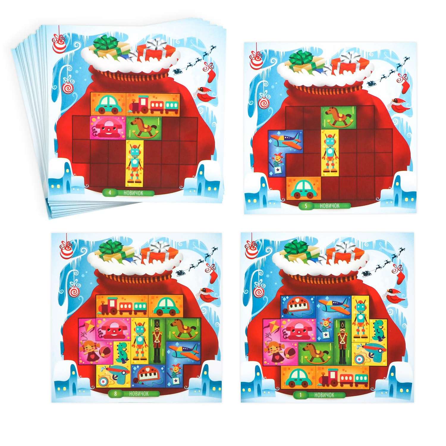 Магнитная игра Лас Играс «Подарки Деда Мороза». 48 карт. 10 магнитных деталей - фото 6