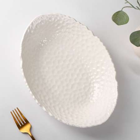 Блюдо сервировочное Sima-Land керамическое овальное «Воздушность» 1 л цвет белый