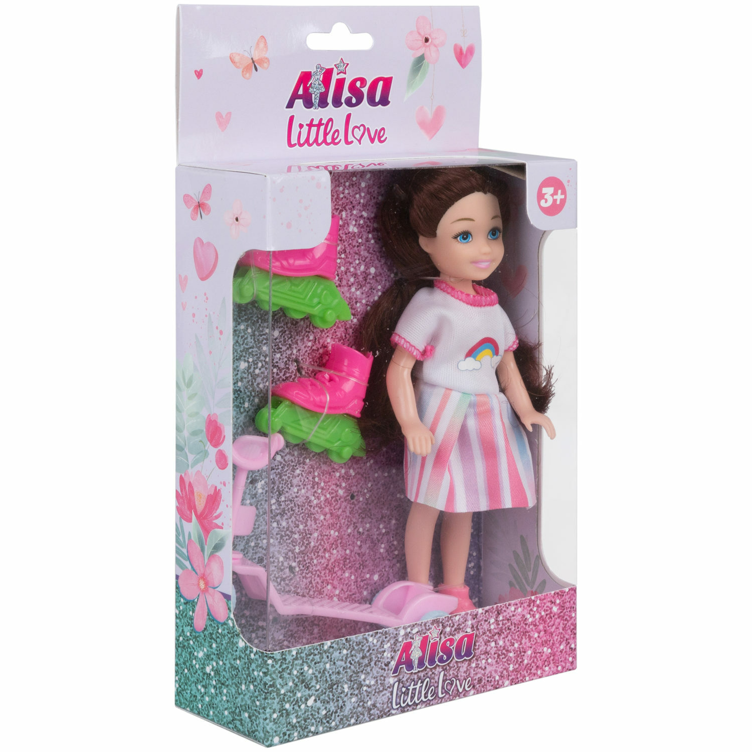 Кукла детская 1TOY Alisa Little Love брюнетка с длинными волосами мини 14 см Т24372 - фото 7