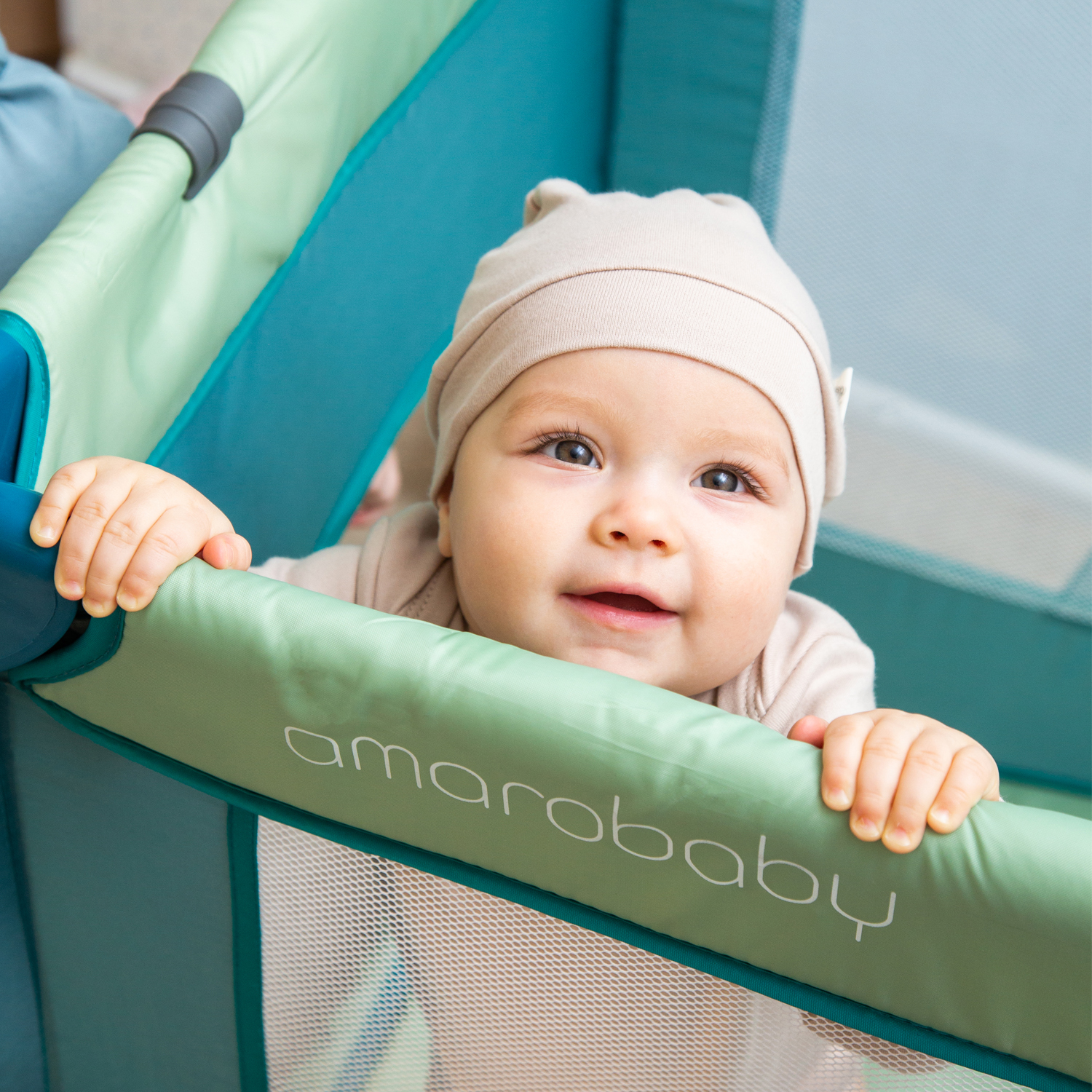 Манеж-кровать Amarobaby Multiform Smile Friends Бежевый AMARO-26MSF-Be - фото 17