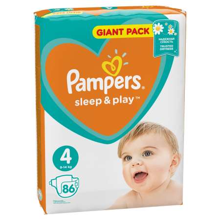 Подгузники Pampers Sleep and Play 4 (9-14 кг) 86 шт.