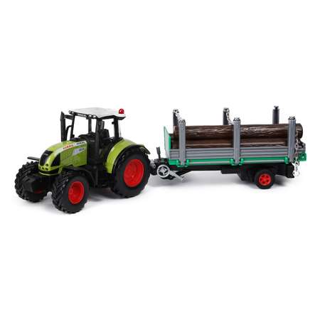 Машинка Mobicaro 1:32 Claas Tractor с прицепом