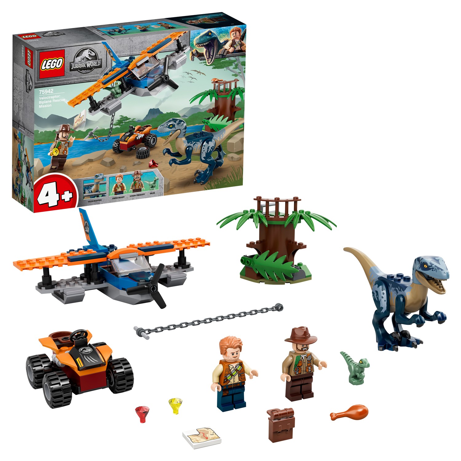 Конструктор LEGO Jurassic World Велоцираптор: спасение на биплане 75942 - фото 1