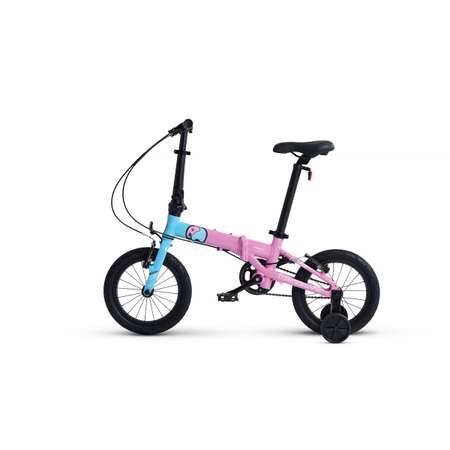 Велосипед Детский Складной Maxiscoo S007 pro 14 розовый с синим
