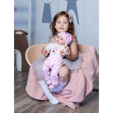 Кукла Реборн Soul Sister виниловая с комплектом одежды и пустышкой пупс для девочек 55 см