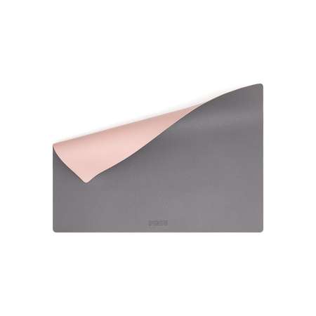 Салфетки сервировочные DeNASTIA двусторонние 2 шт 45x32 см экокожа серый/розовый