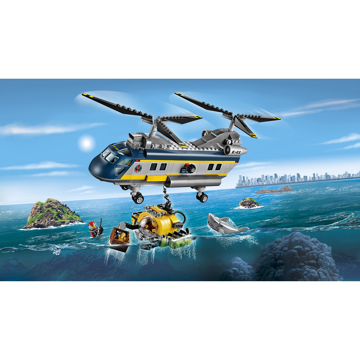 Конструктор LEGO City Deep Sea Explorers Вертолет исследователей моря (60093) - фото 4