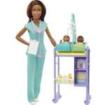 Набор игровой Barbie Детский врач Шатенка GKH24