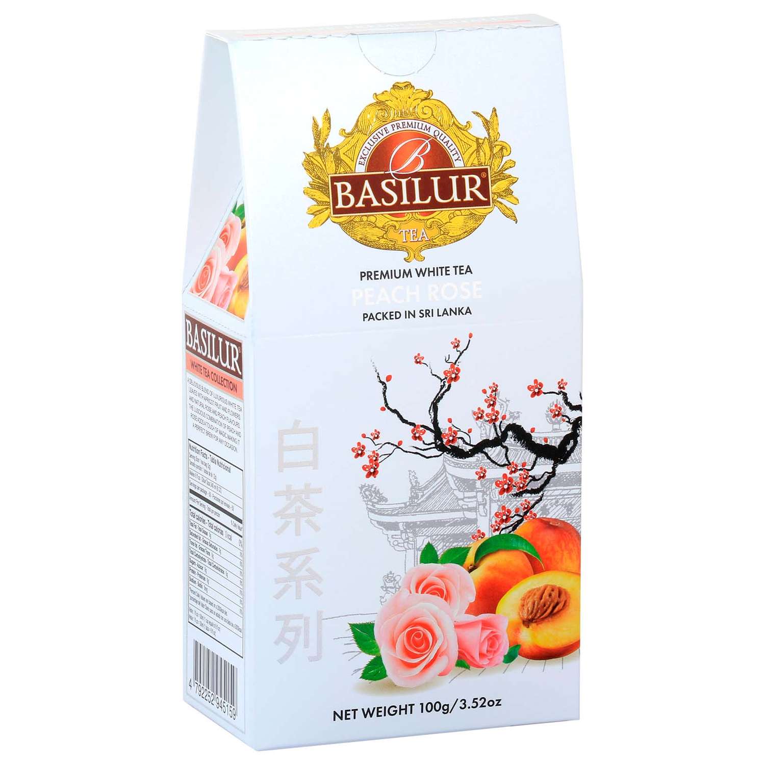 Чай белый Basilur Со вкусом персика и розы 100 г - фото 1