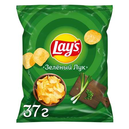 Чипсы из натурального картофеля Lays со вкусом молодого зеленого лука 37г