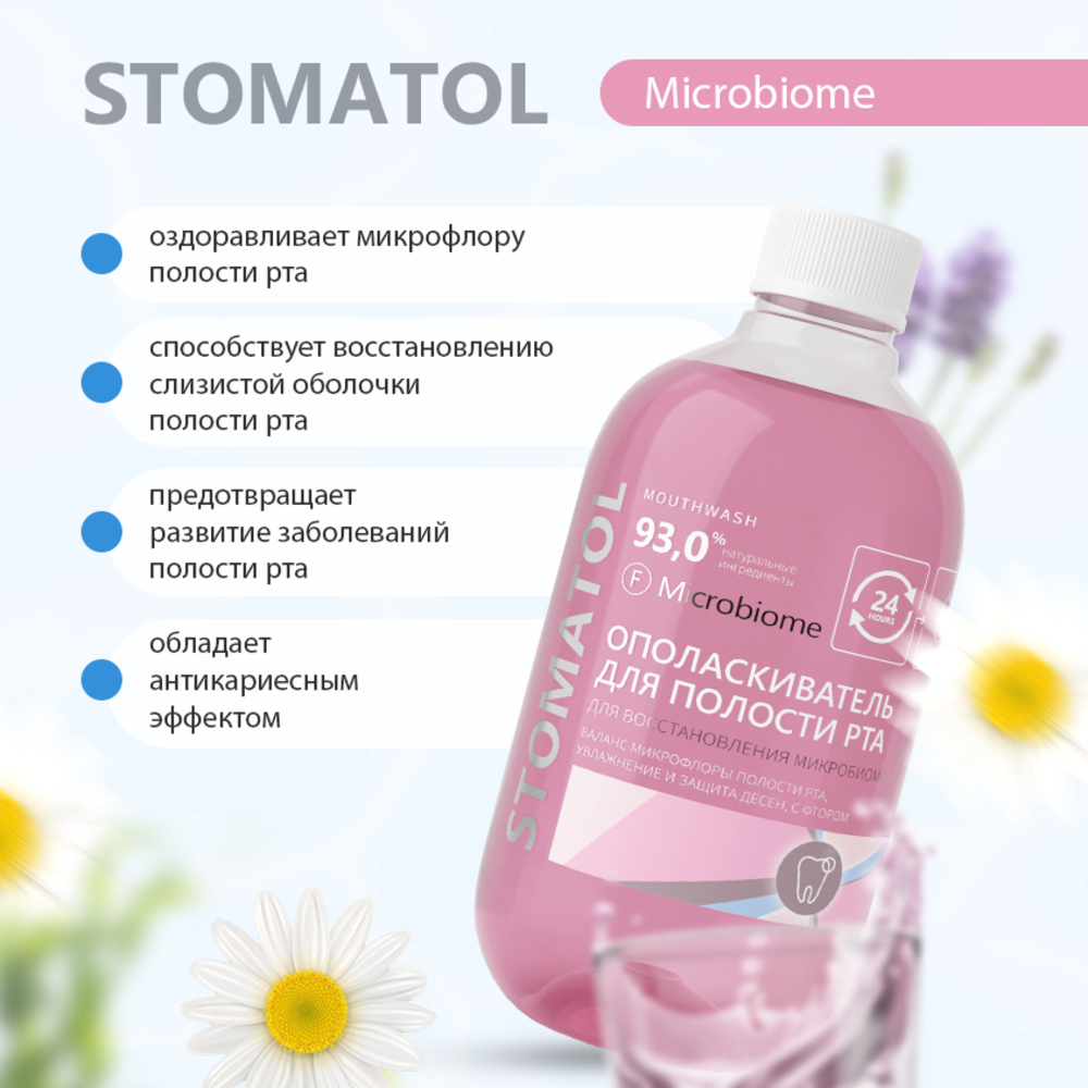 Ополаскиватель для полости рта STOMATOL Microbiome с пробиотиком для здоровой микрофлоры полости рта 500 мл - фото 2