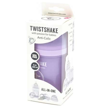 Бутылочка Twistshake Антиколиковая Пастельный фиолетовый 180 мл 0 мес+