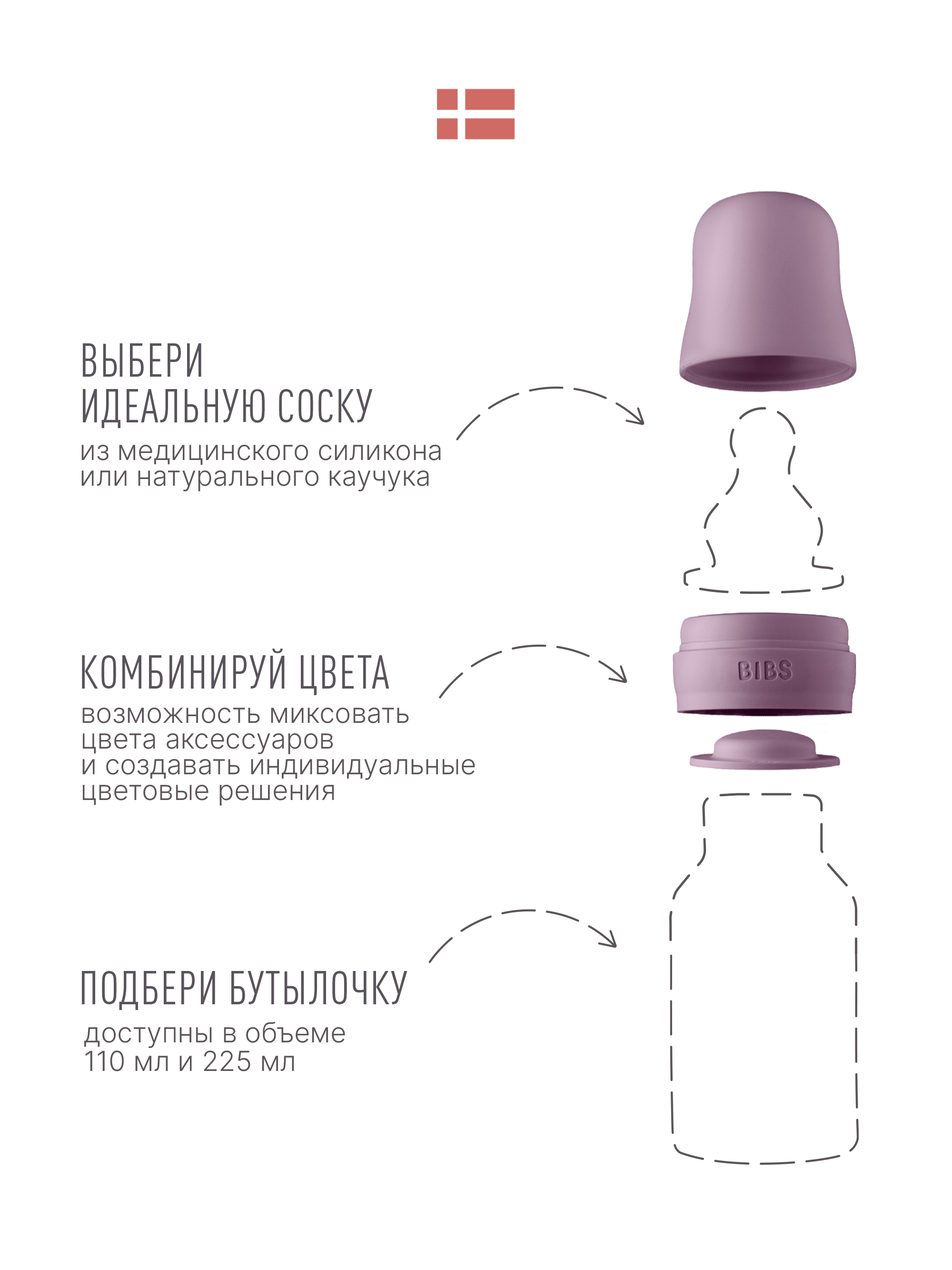 Сменная крышка для бутылочки BIBS - Mauve - фото 3