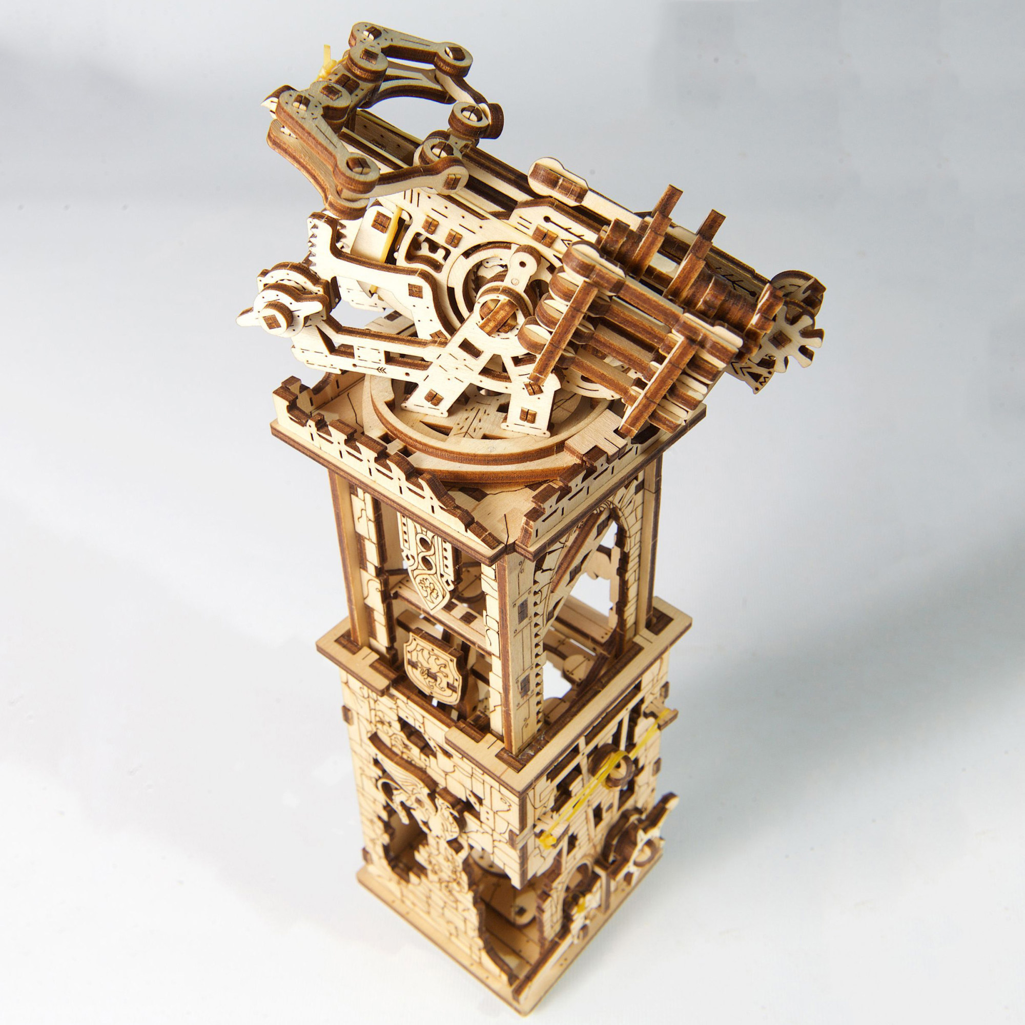 Сборная деревянная модель UGEARS Башня-аркбаллиста 3D-пазл механический конструктор - фото 8