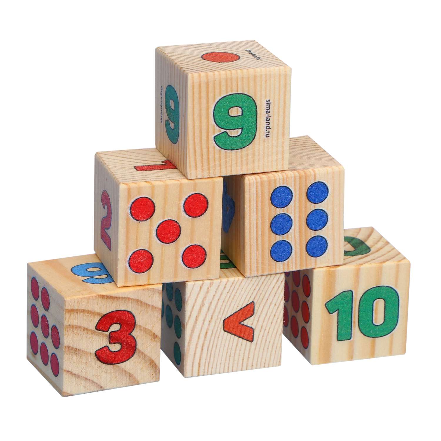 Кубики Лесная мастерская «Учим цифры» из натурального дерева - фото 1
