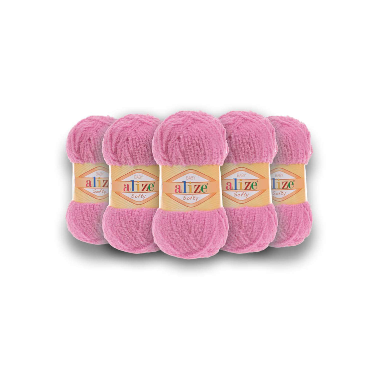 Пряжа для вязания Alize softy 50 гр 115 м микрополиэстер мягкая фантазийная 191 светло-розовый 5 мотков - фото 4
