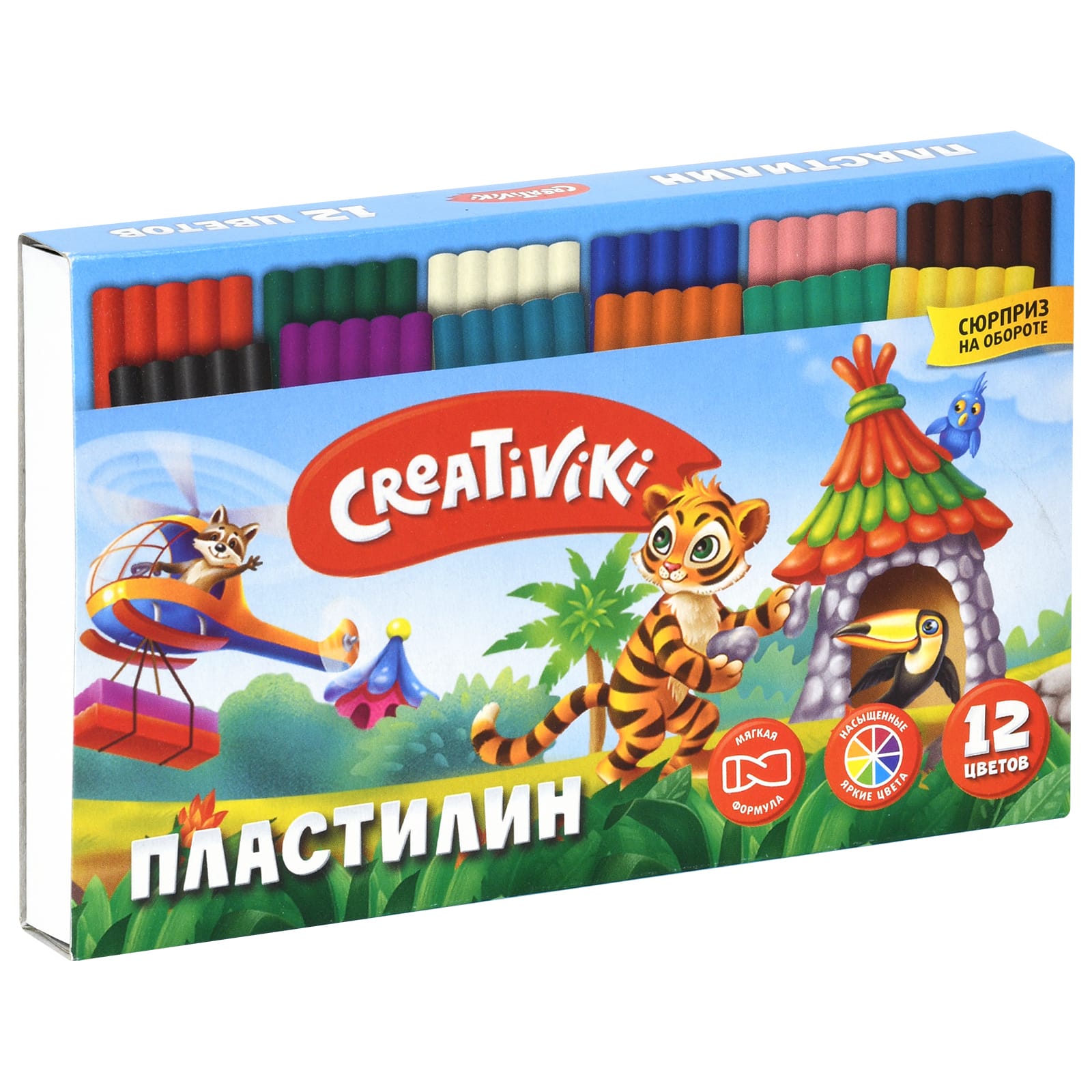 Пластилин CReATiViKi 12 цветов 180 г - фото 3