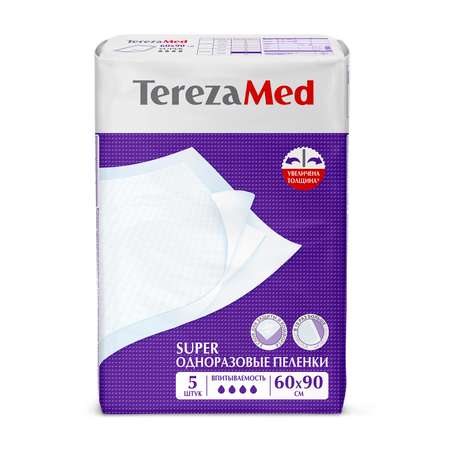 Пеленки TerezaMed впитывающие Super 60x90 5 шт