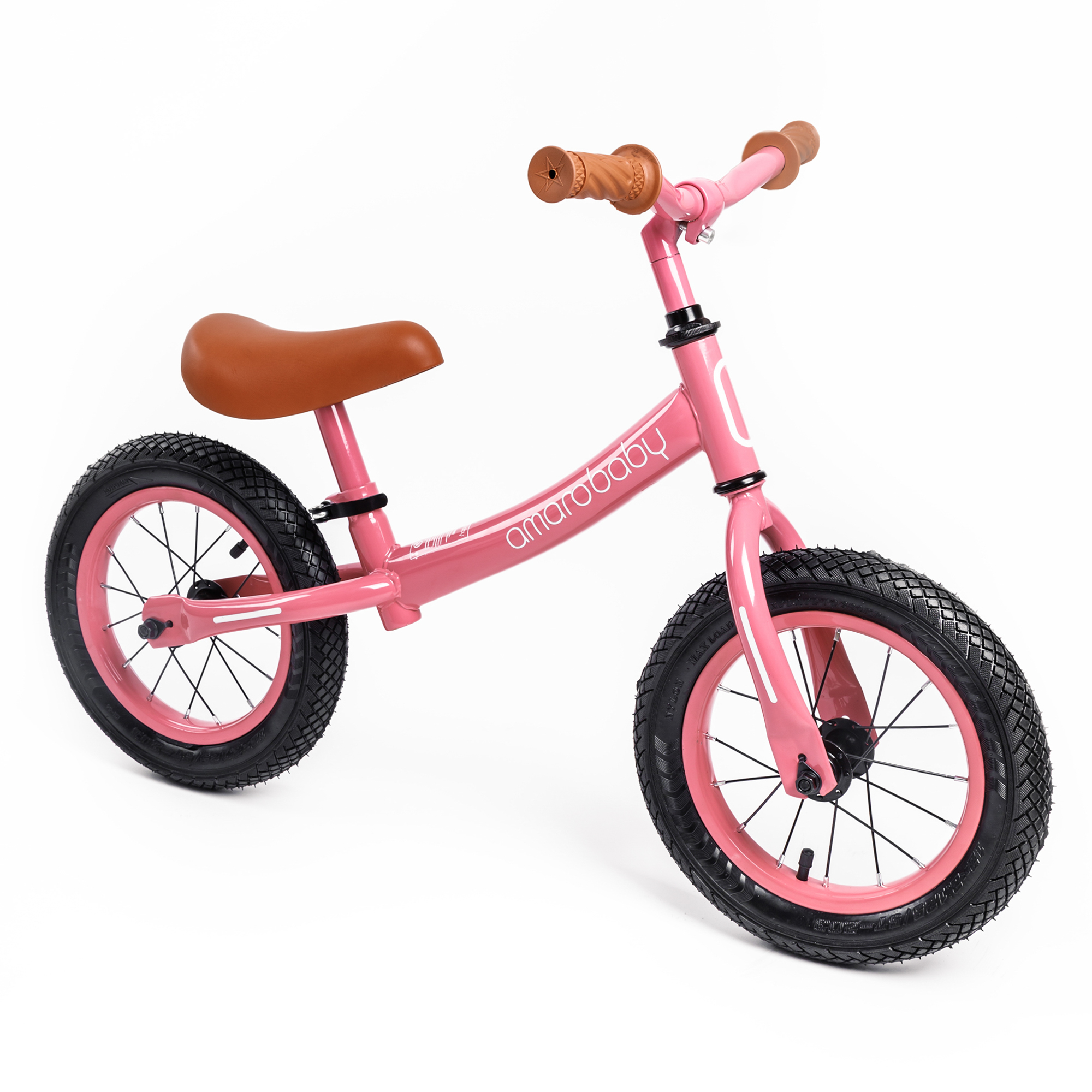 Двухколесный беговел Amarobaby ROAD RACER розовый - фото 12