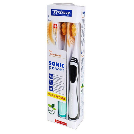 Зубная щетка TRISA Sonicpower akku 686077 Grey-Mint 2 шт
