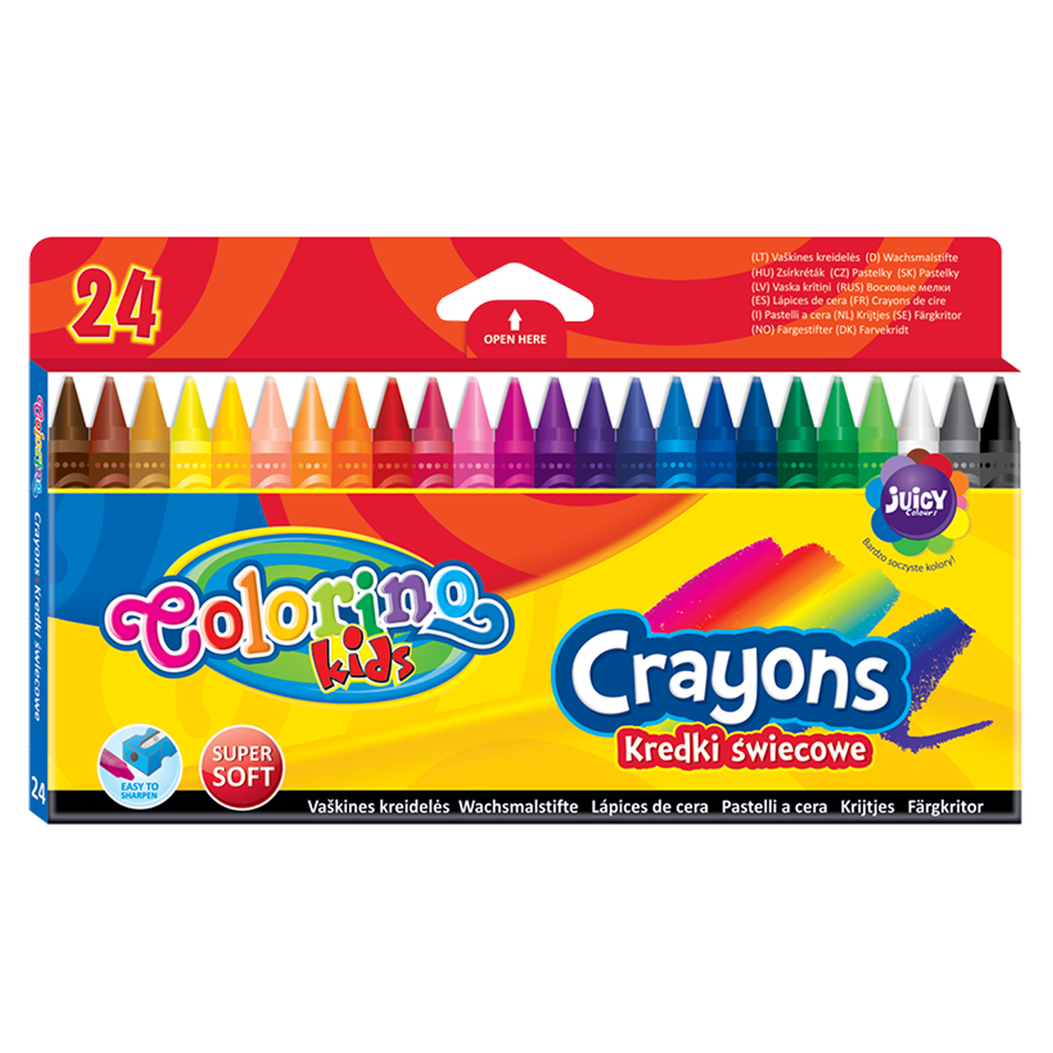 Мелки восковые COLORINO Crayons 24 цвета - фото 1