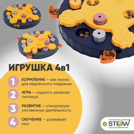 Игрушка для животных Stefan интерактивная развивающая головоломка IQ синяя