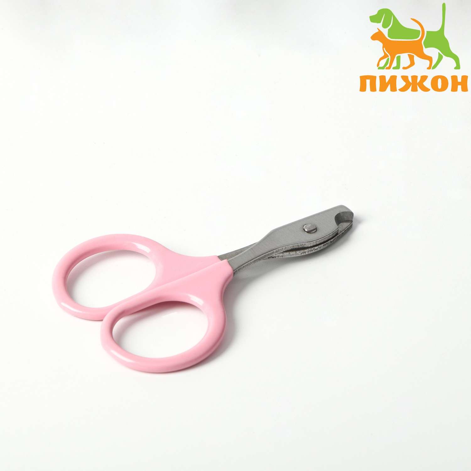 Ножницы-когтерезы Пижон изогнутые с прорезиненными ручками Отверстие 6 мм розовые - фото 2