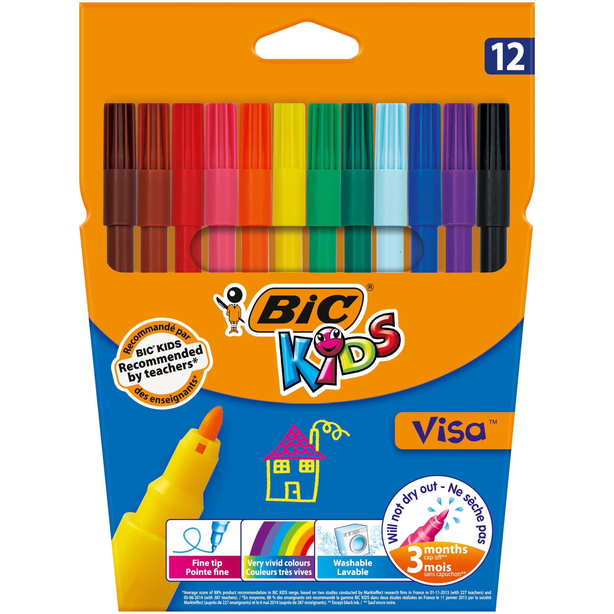 Фломастеры BIC Kids Visa 12 цв - фото 2