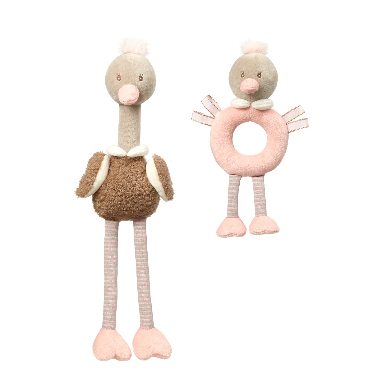 Набор игрушек Babyono Ostrich Family 2 шт с шелестящими элементами и пищалкой - фото 8