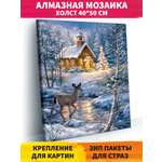 Алмазная мозаика Art on Canvas Рождественский пейзаж холст на подрамнике 40*50