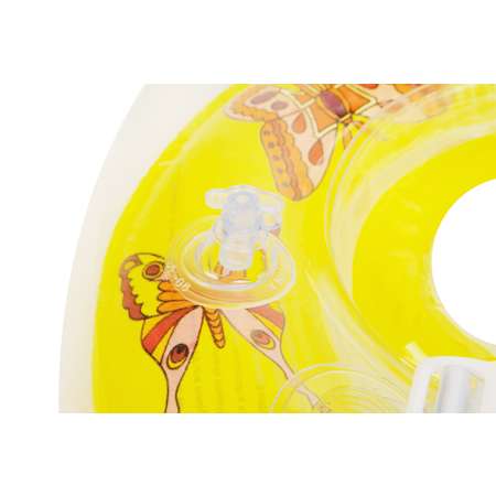 Круг на шею Keidzy для купания малышей желтый бабочки