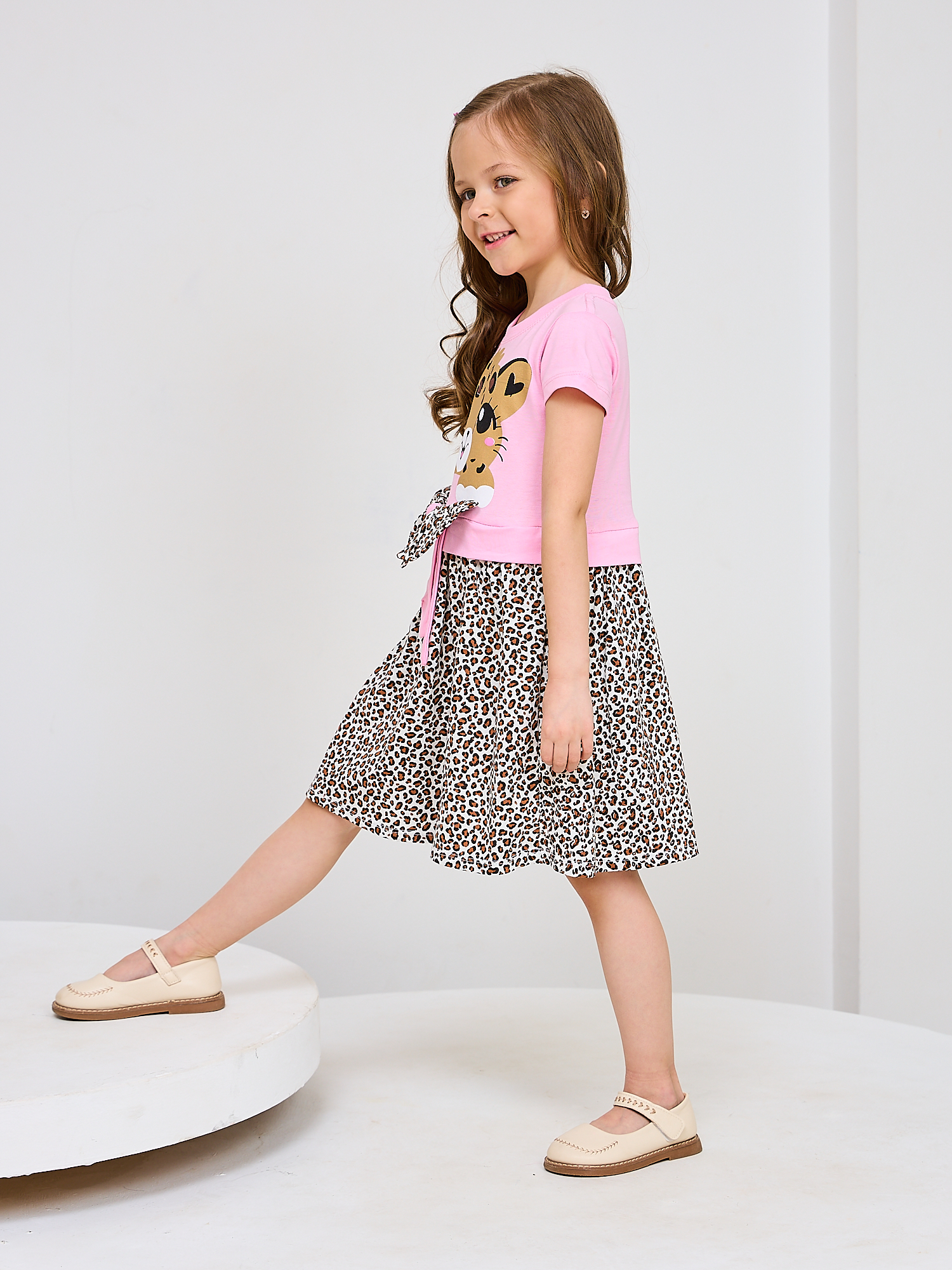 Платье Mil Art kids 1902201546DRESS-LEOPARD-PINK - фото 6