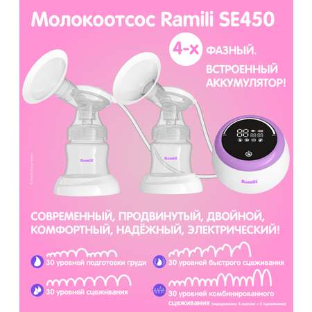 Молокоотсос двойной Ramili SE450240ML с бутылочкой